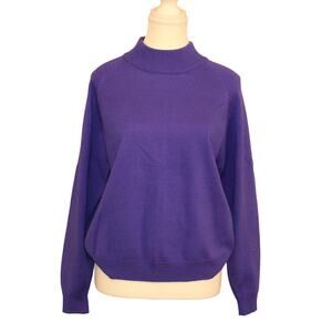 Woman's Lucia Purple Mock Neck Medium Weight Sweater sz M